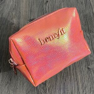 Benefit Shimmering Pink-Orange Cosmetic Bag
